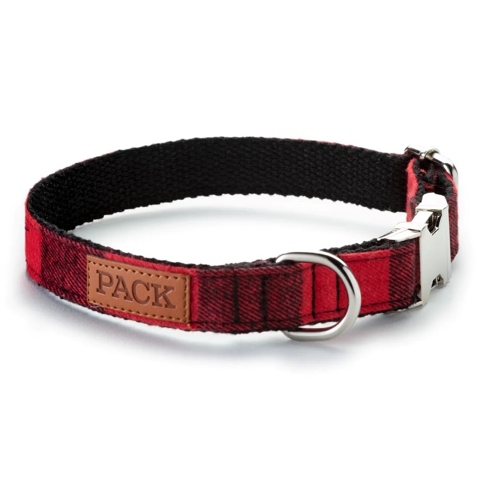 Pack Leashes Beauregard Black Ted Gingham Medium 11”- 15” Dog Collar